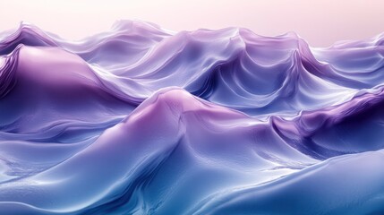 Fototapeta premium Abstract purple and blue fabric waves, soft light background, design texture