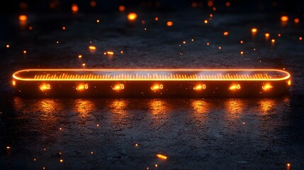 Glowing progress ruler with incremental loading indicators