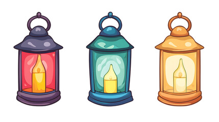 Vibrant Lantern Cartoon Illustration for Festive Designs and Decorations