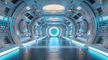 Futuristic spaceship corridor