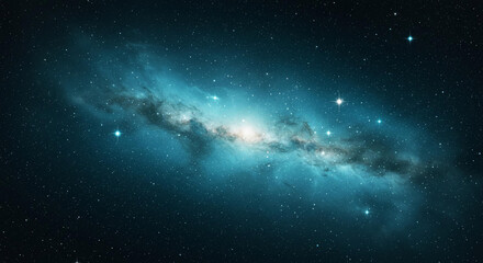 Fototapeta premium Stunning Teal Nebula Space Background Cosmic Galaxy Starscape Image