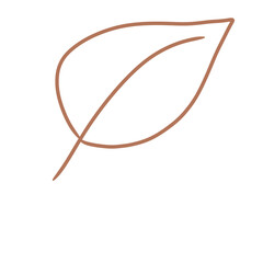 Stylized brown leaf outline art