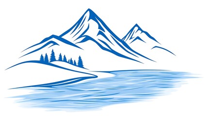 mountain landscape vector illustration