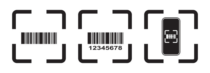 QR code scan icon with smartphone. Scan me phone tag. Quick response code or QR code for smartphone. QR code for mobile app, payment and website.