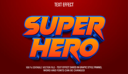 Super Hero 3d editable text effect style