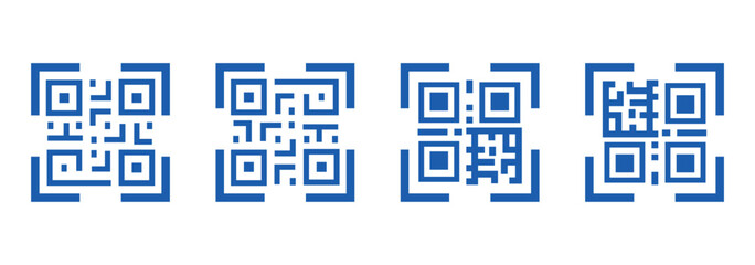 scan qr code icon scanning code sign. Simple digital scanning qr code label, vector illustration