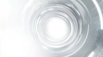 Fototapeta premium Abstract futuristic technological tunnel, bright center, potential use for screensavers