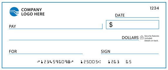 Presentation Check Template Giant Large Donor Check for Business. Vector