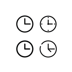 Minimalist Clock Icon, Time Symbol, Vector Illustration, Clock Icon