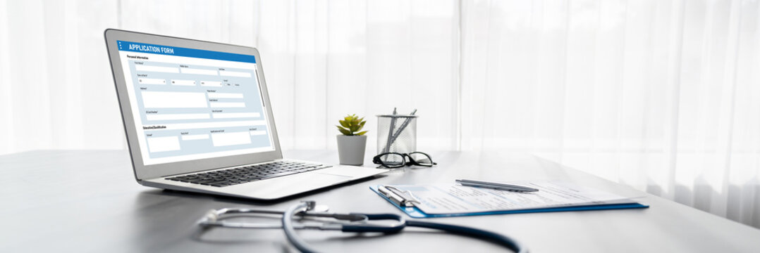 Online application form for brisk registration on the internet website