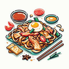 cuisine, delicious, asian, dish, food, traditional, meal, plate, malaysia, chinese, lunch, singapore, penang, dinner, tasty, char, noodles, asia, stir, shrimp, teow, sauce, gourmet, egg, hawker, kway,