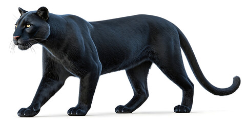Obraz premium Realistic Black Panther Walking Illustration for Wildlife and Nature Projects