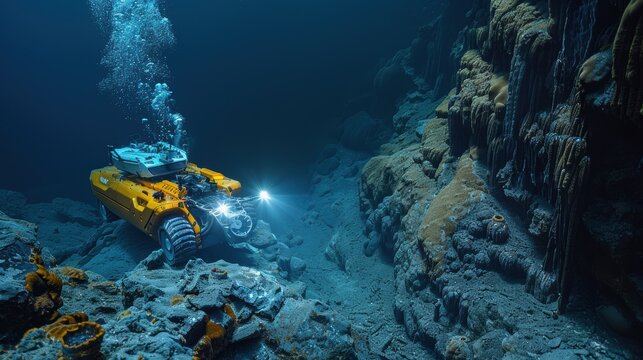 Underwater Robot Exploring the Ocean Depths