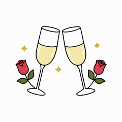 two glasses of champagne