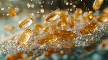 Vibrant gel capsules aesthetic vitamin d