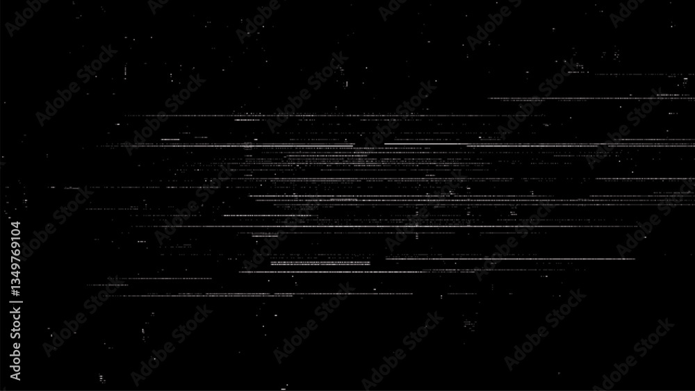 Aufkleber Digital noise. Abstract distortion static texture. Vector. Minimalistic digital glitch art. pixel graphics. VHS grainy texture. Black background. Retro game aesthetics backdrop.