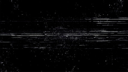 Digital noise. Abstract distortion static texture. Vector. Minimalistic digital glitch art. pixel graphics. VHS grainy texture. Black background. Retro game aesthetics backdrop.