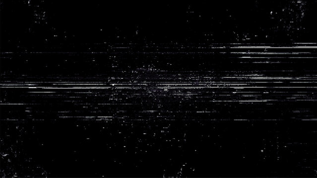 Digital noise. Abstract distortion static texture. Vector. Minimalistic digital glitch art. pixel graphics. VHS grainy texture. Black background. Retro game aesthetics backdrop.