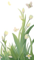 Spring garden awakening lush greenery fresh buds