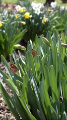 Obraz premium Spring garden awakening lush greenery fresh buds