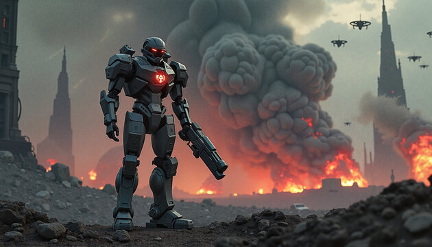 Dark Mech in Burning City, Apocalyptic Stand