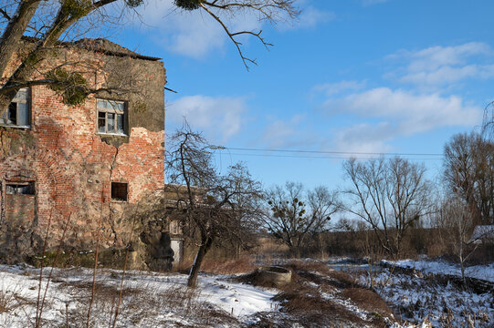 Fragment of crumbling Labiau Castle, Polessk, Kaliningrad Oblast, Russia