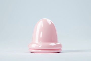 Fototapeta premium Pink, smooth, round object, possibly a beauty tool