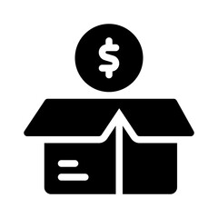 donation box glyph icon