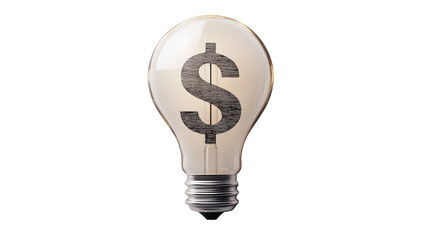 light bulb with dollar sign on white background