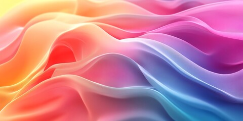 Obraz premium Abstract Wavy Silk Fabric with Smooth Gradient Colors Background Texture