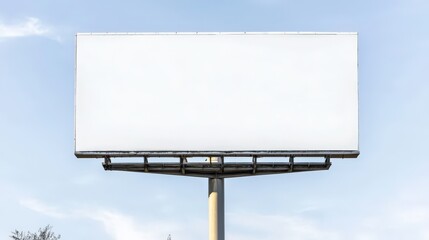 A large blank white billboard stands prominently in a vibrant football stadium showcasing ample advertising space for a potential sponsor ready to connect with enthusiastic fans.