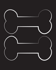 Set of bone vector icons. Dog bone. Puppy nutrition. Vector 10 Eps.