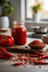 Savory chili spread made with fresh peppers and mild spices showcases spread versatility in modern kitchens. Vivid color, bold aroma, and gentle heat satisfy wide-ranging taste buds