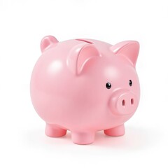 Obraz premium pink piggy bank on a white background