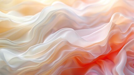 Fototapeta premium Abstract Draped Fabric in Soft Peach and White Tones