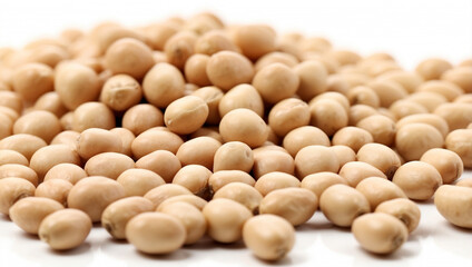 Fresh Soya Beans Isolated on a White Background - Ideal for Culinary and Health Themes