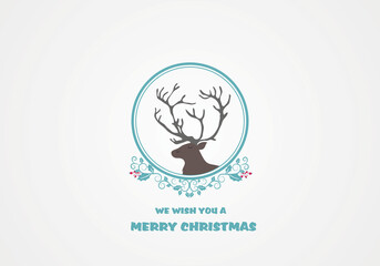Christmas card reindeer brown, Merry Christmas