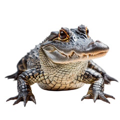 Fototapeta premium A green toy alligator positioned on a gray background, showcasing its textured skin and playful design.