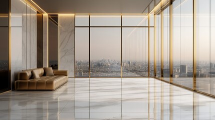 Luxurious penthouse living room with city view (1)