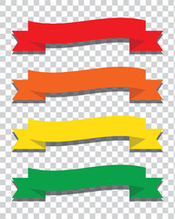 Ribbon banner set. Ribbons collection. Red ribbons. Vector ribbon
