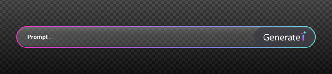 Ai tools. Prompt generate Ai Bar transparent. Generation Ai video, music or image. Artificial intelligence. Neural network 
