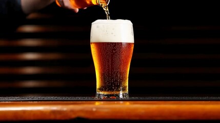 Pouring beer into a glass