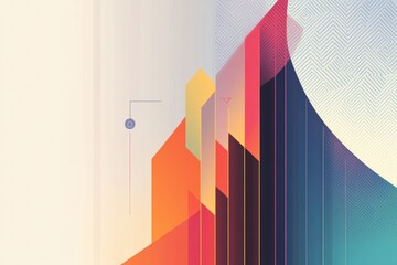 abstract design illustrates concept of empowerment and growth with ascending geometric shapes or symbols vibrant color