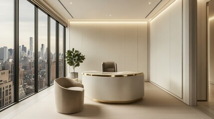 Modern City Office with Panoramic View