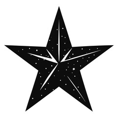 silver star white background on vector silhouette