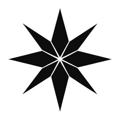 black star white background on vector silhouette