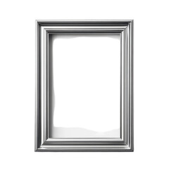 A silver frame displayed against a gray background, highlighting its sleek design and reflective surface.