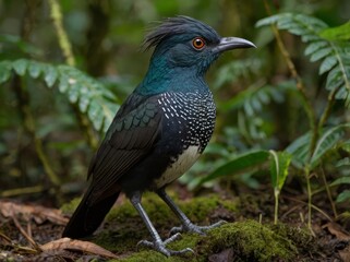 Fototapeta premium Banded Ground-Cuckoo (Neomorphus radiolosus) – A secretive bird of Ecuador and Colombia’s rainforests.