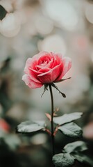 Obraz premium Beautiful Pink Roses Blooming in a Serene Garden During Daylight Hours