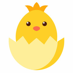 Vector illustration of a chick hatching from an egg